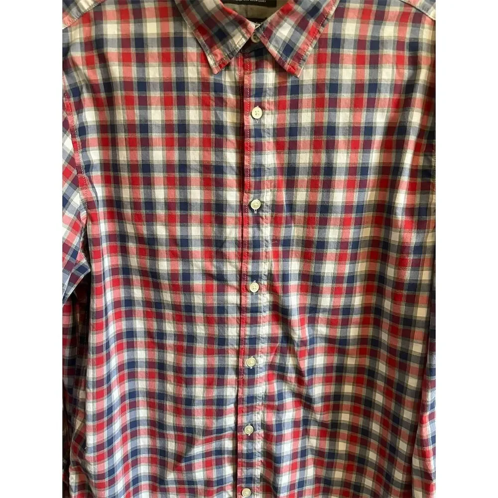 Banana Republic Men's Plaid Long Sleeve Button-Up‎ Shirt Size L
